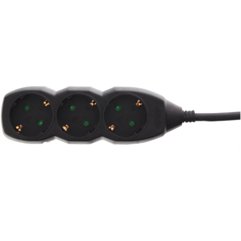 prelungitor electric 5m, 3 prize, 3×1.5mm, negru