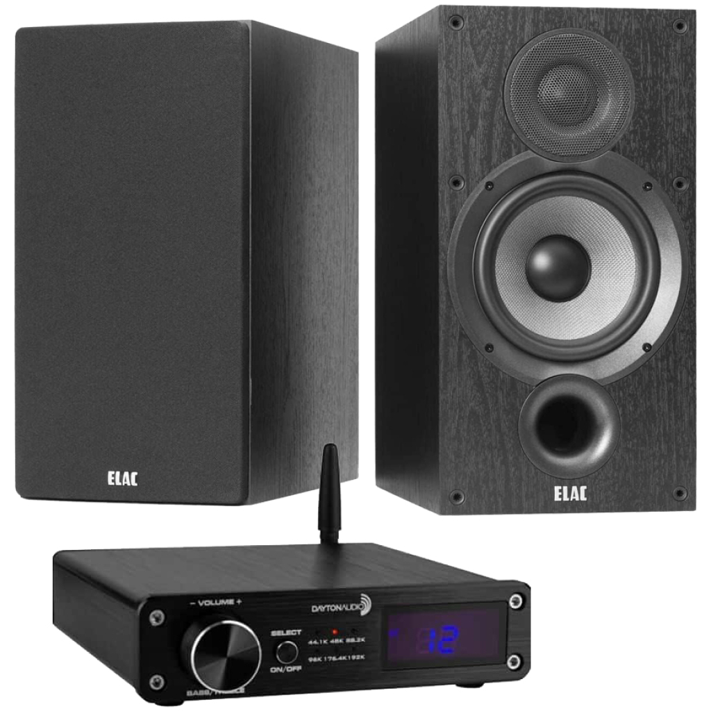 sistem audio stereo elac debut b6.2 cu amplificator dayton dta pro