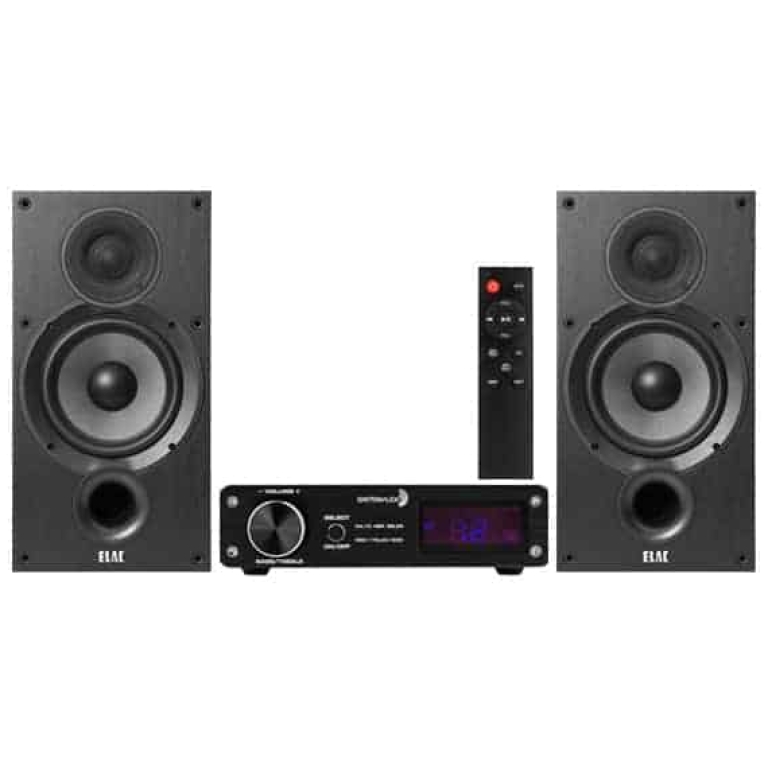 sistem boxe elac debut b5.2 cu amplificator dayton, dac, bluetooth