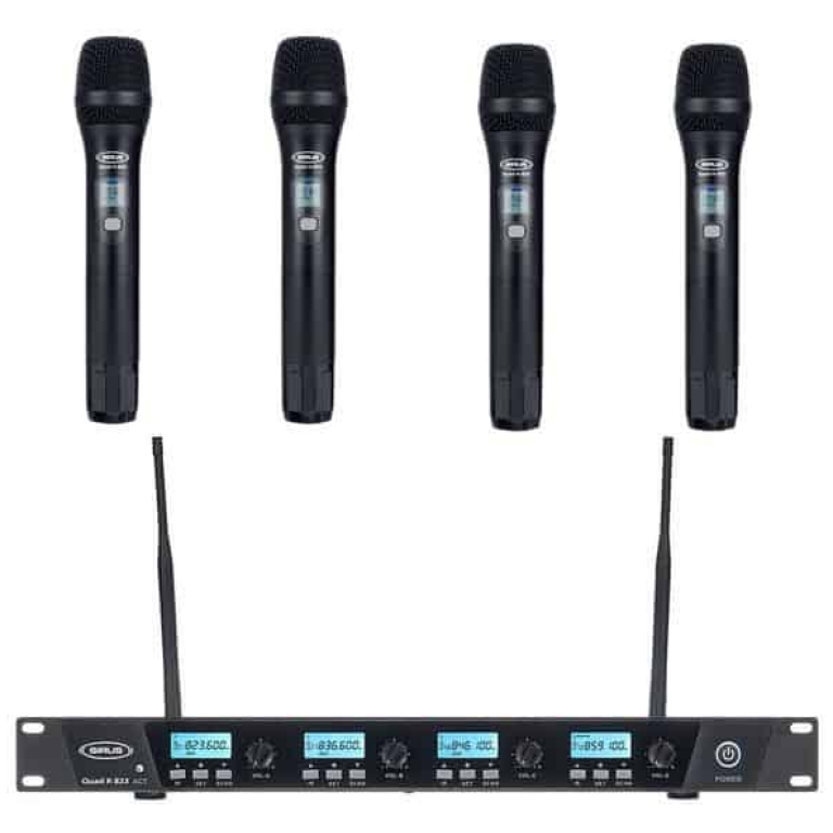 set 4 microfoane wireless vocale sirus quad r + 4h 823 bundle