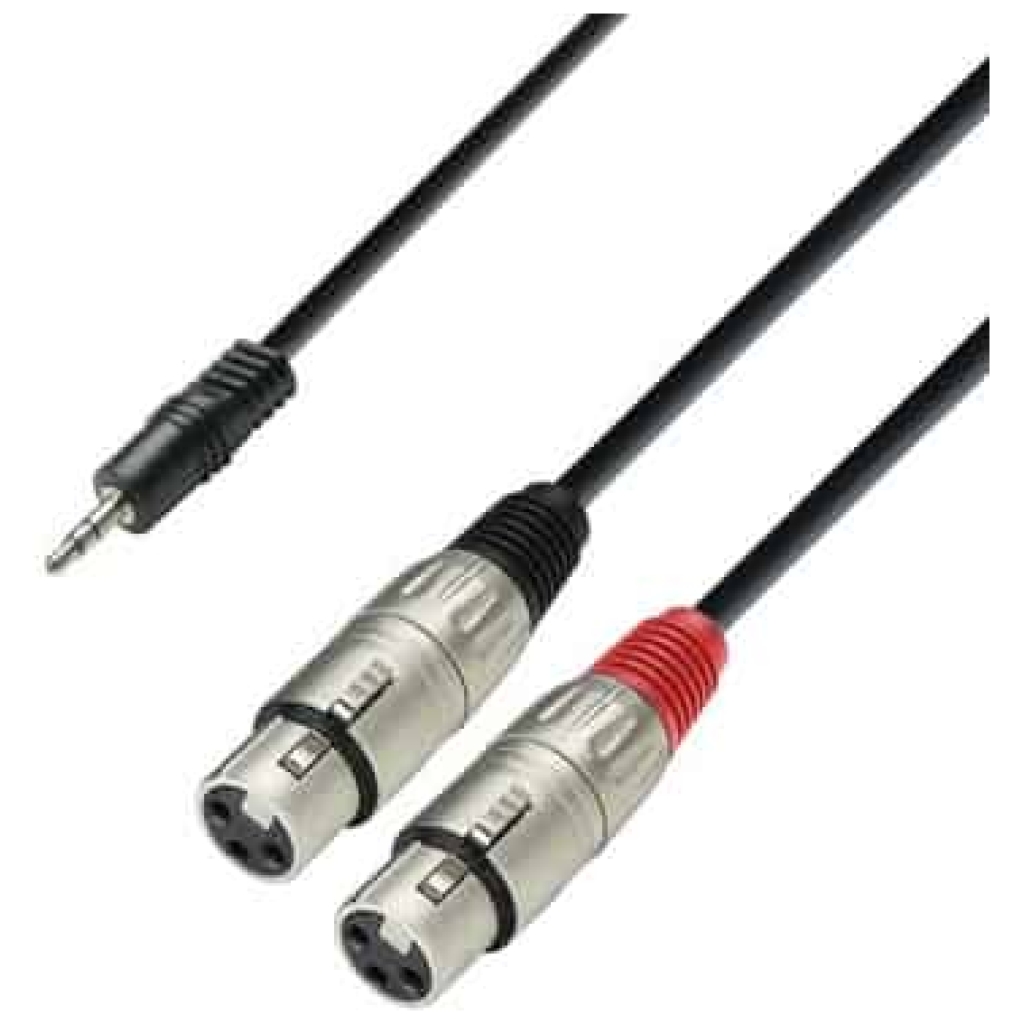 adam hall cables 3 star ywff 0300, cablu jack 3.5 mm stereo 2 xlr mama, 3m