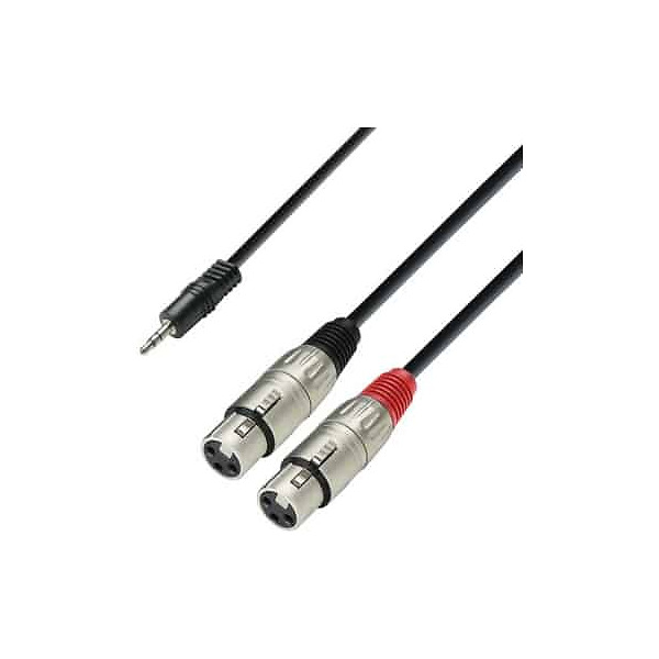 Adam Hall Cables 3 STAR YWFF 0300, Cablu Jack 3.5 mm stereo 2 XLR mama, 3m