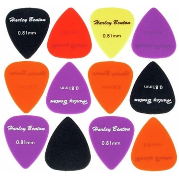 penele chitara 0.81 mm harley benton nylon player pick set