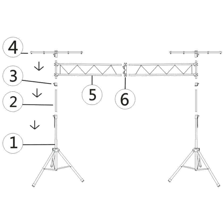 suport lumini dj cu traversa 3 metri slb001