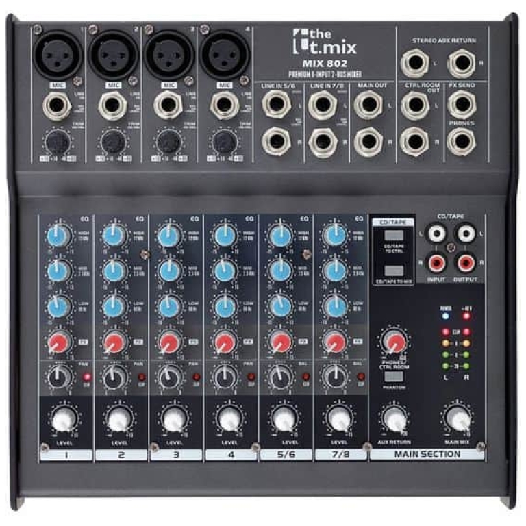 mixer audio 8 canale the t.mix mix 802
