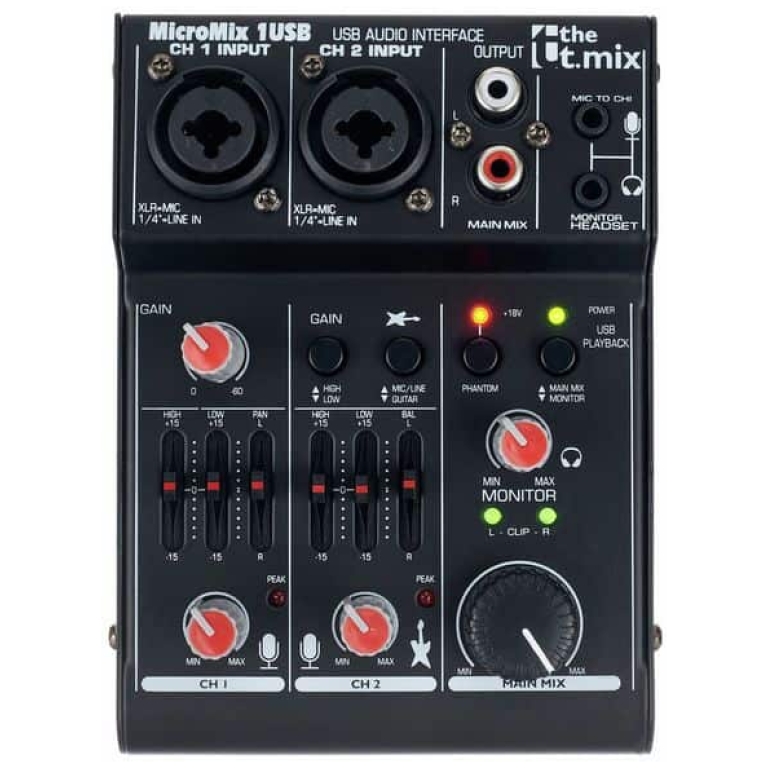 mixer audio 2 canale the t.mix micromix 1 usb