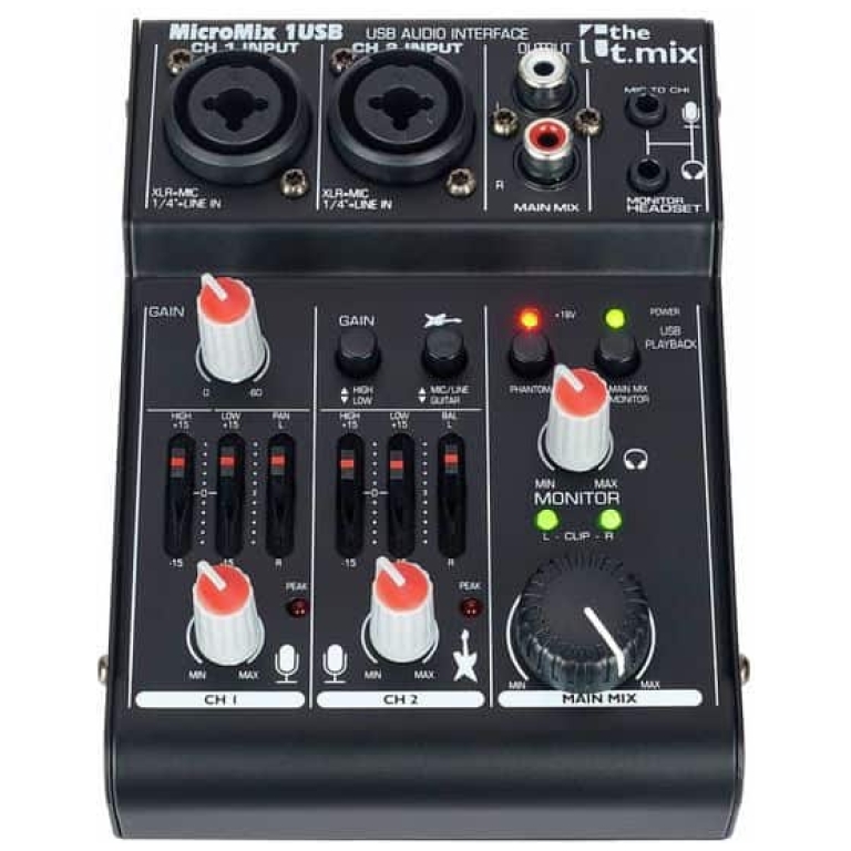 mixer audio 2 canale the t.mix micromix 1 usb