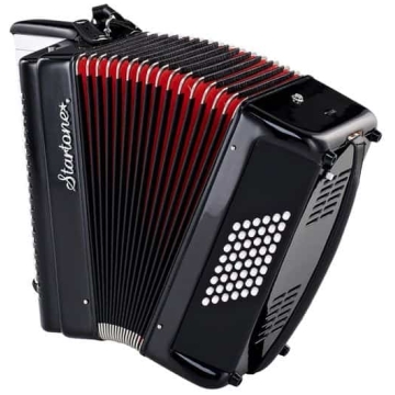 acordeon 48 basi negru startone piano accordion 48 black mkii