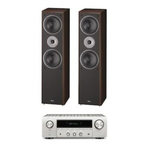 sistem audio stereo denon dra 800h cu boxe magnat, wifi, bluetooth, airplay 2, hdmi, intrare phono, usb