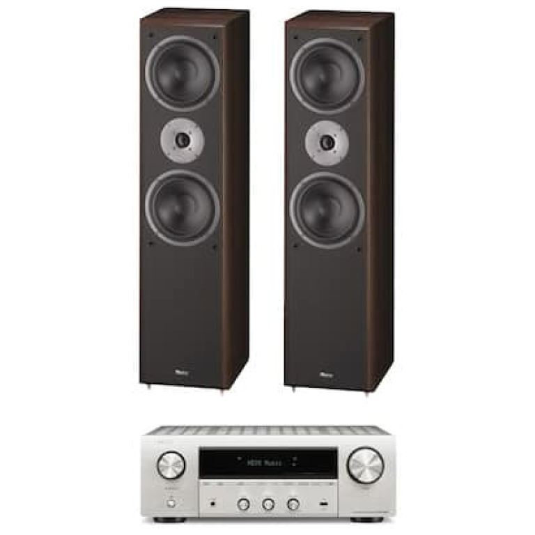 sistem audio stereo denon dra 800h cu boxe magnat, wifi, bluetooth, airplay 2, hdmi, intrare phono, usb