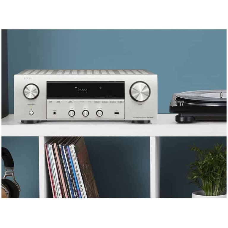 sistem audio stereo denon dra 800h cu boxe magnat, wifi, bluetooth, airplay 2, hdmi, intrare phono, usb