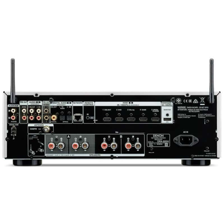 sistem audio stereo denon dra 800h cu boxe magnat, wifi, bluetooth, airplay 2, hdmi, intrare phono, usb