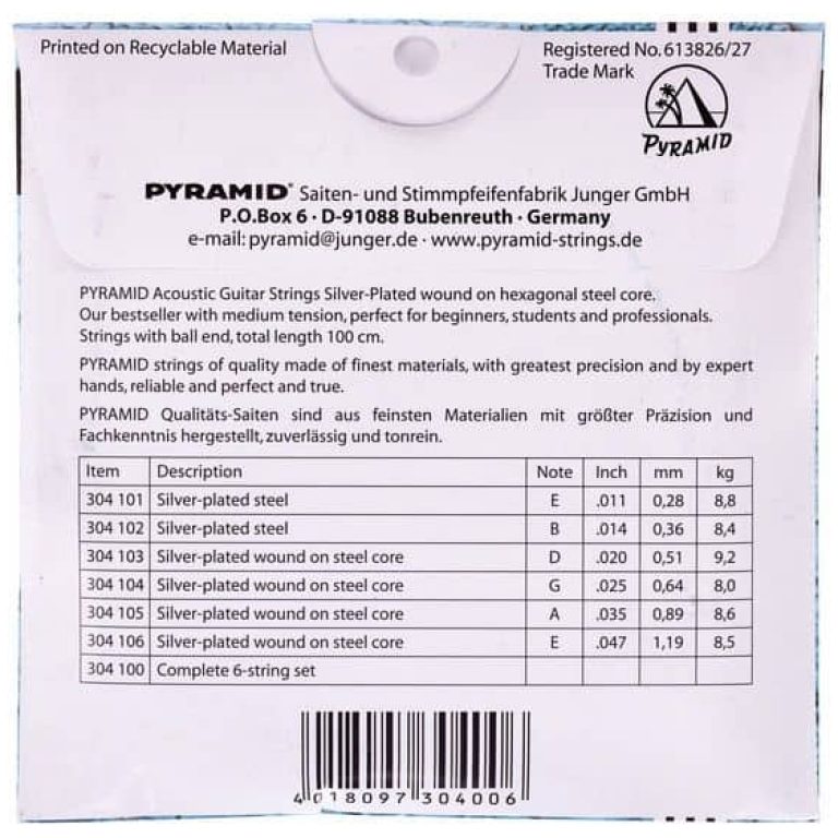set corzi chitara acustica pyramid 304/100 acoustic