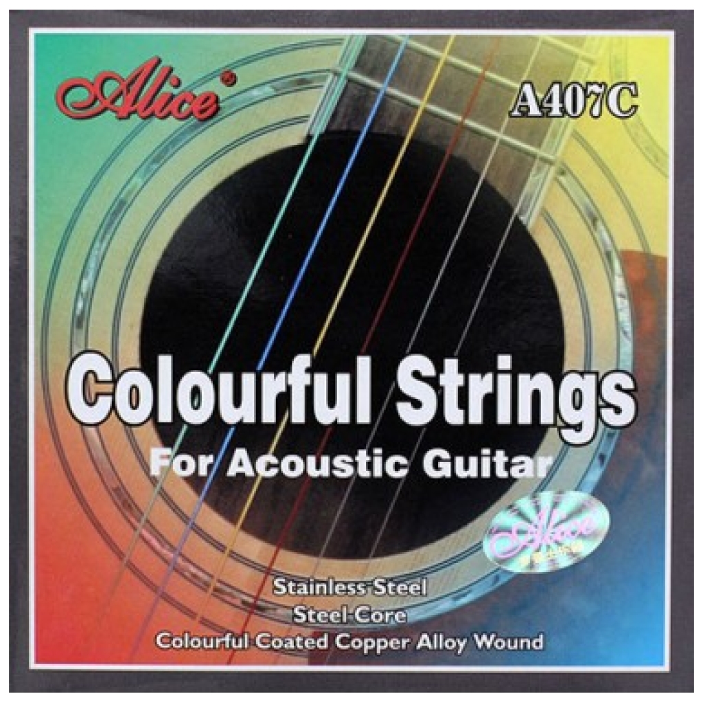corzi chitara acustica colorate alice a407c