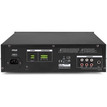 amplificator sonorizare 100v power dynamics ppa30, usb, sd, bluetoth