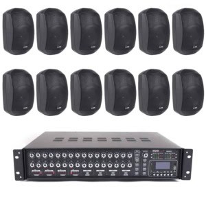 sistem sonorizare piscina 12 boxe master audio xb640b, 480w, bluetooth, usb