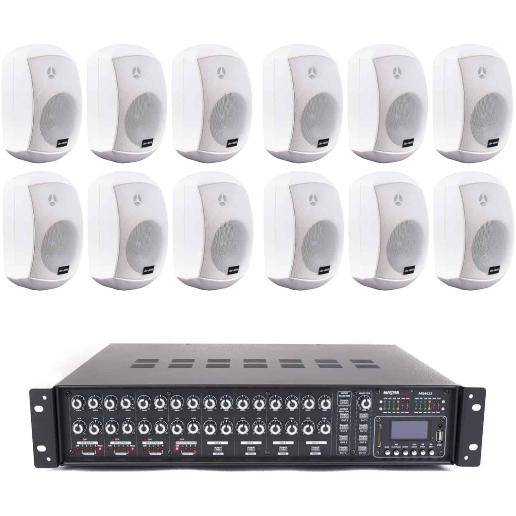 sistem sonorizare strand 12 boxe master audio xb640w, 480w, bluetooth, usb