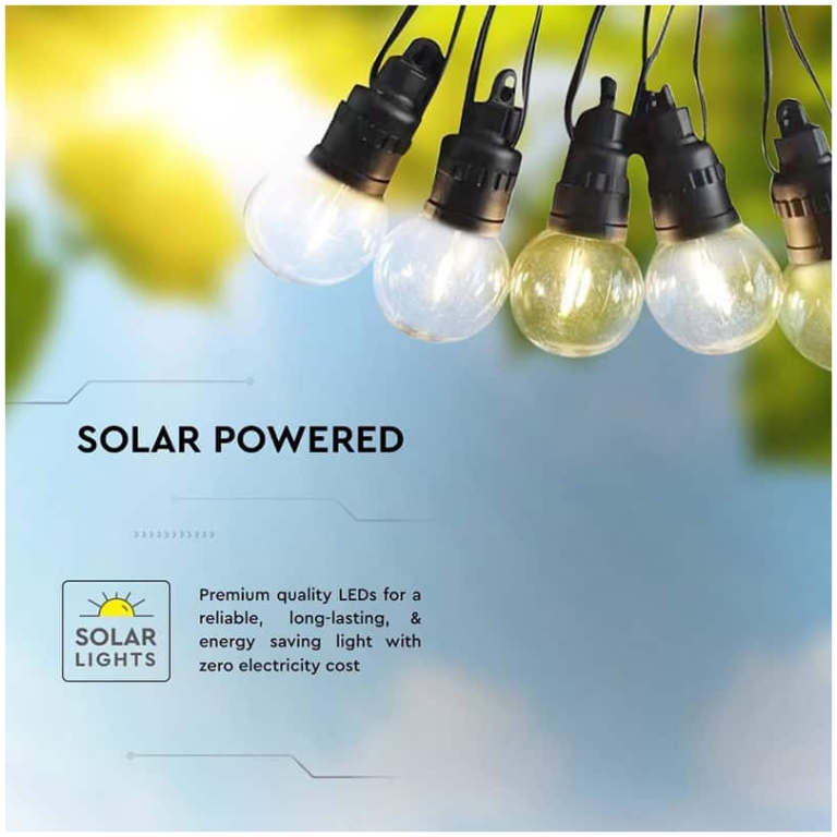 ghirlanda solara led 10 becuri 0.5w, 12m, 3000k