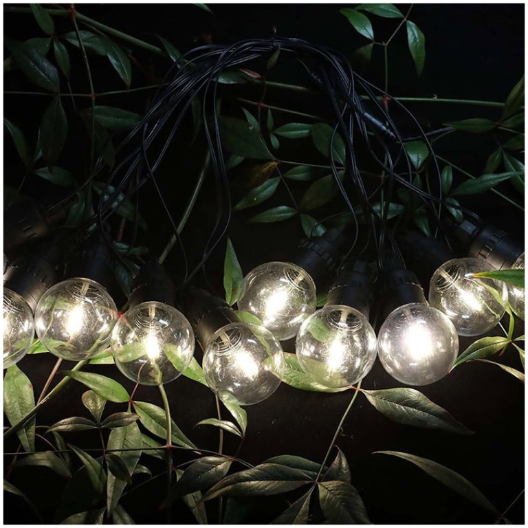 ghirlanda solara led 10 becuri 0.5w, 12m, 3000k