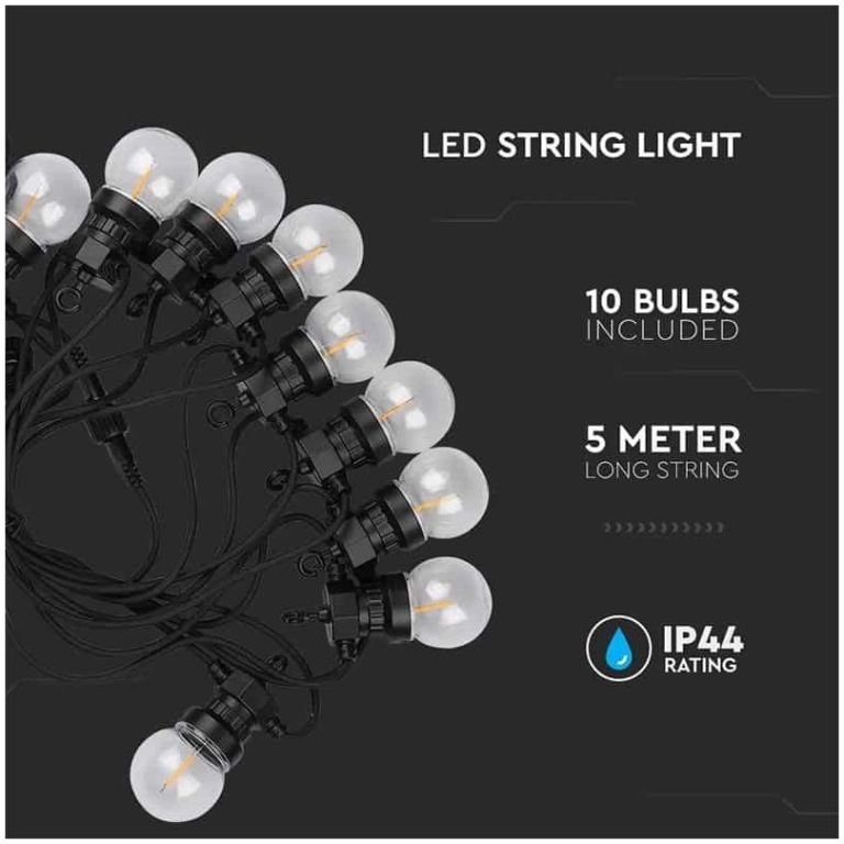 ghirlanda decorativa 5m v tac cu 10 becuri led 0.4w, 3000k