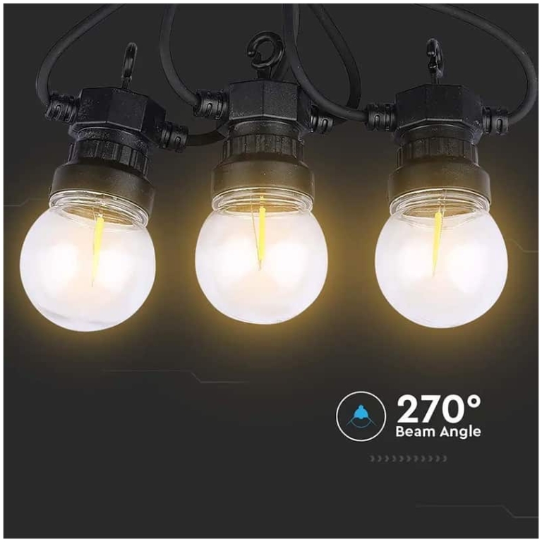 ghirlanda decorativa 5m v tac cu 10 becuri led 0.4w, 3000k