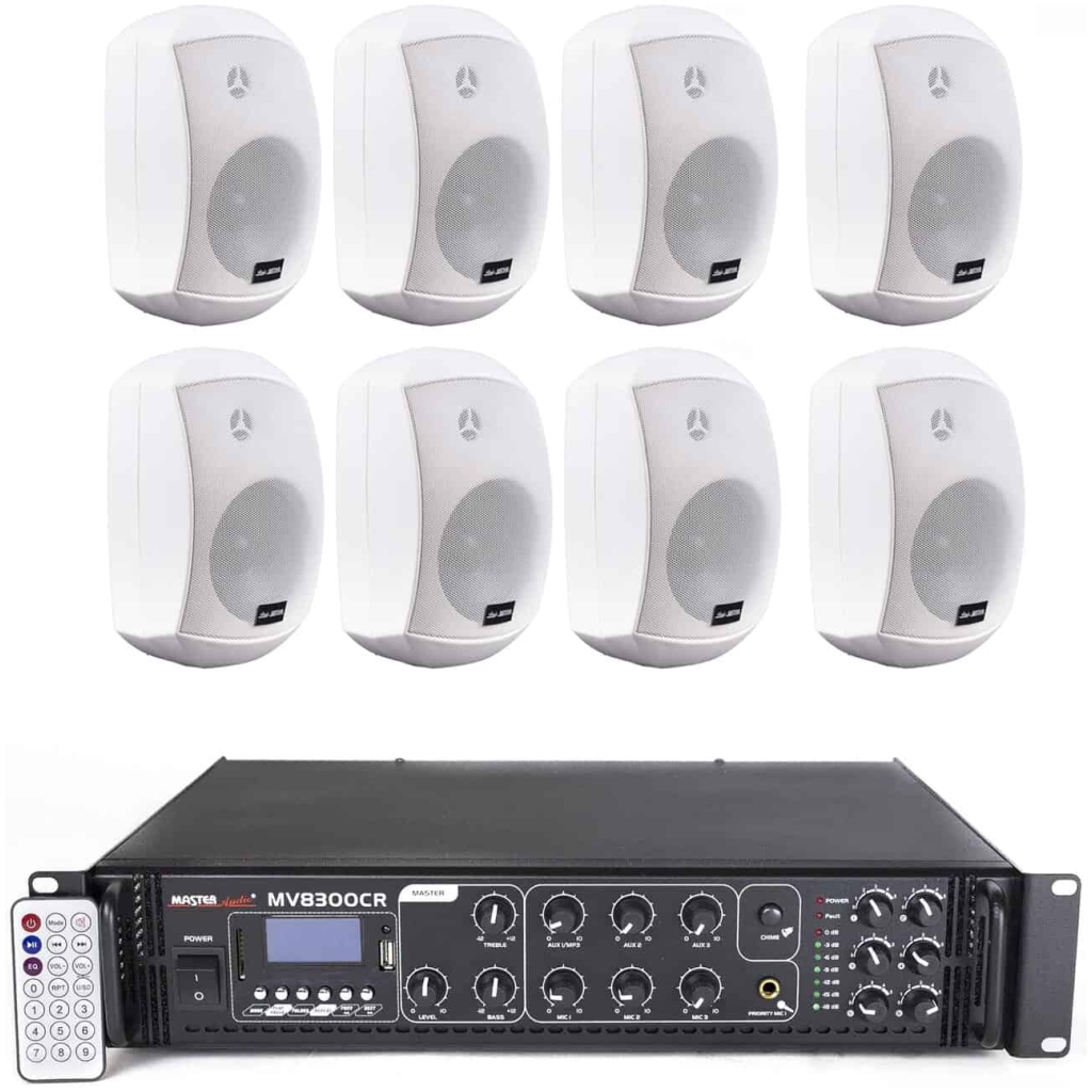 sonorizare restauurant 8 boxe master audio xb640w, bluetooth, usb, 320w