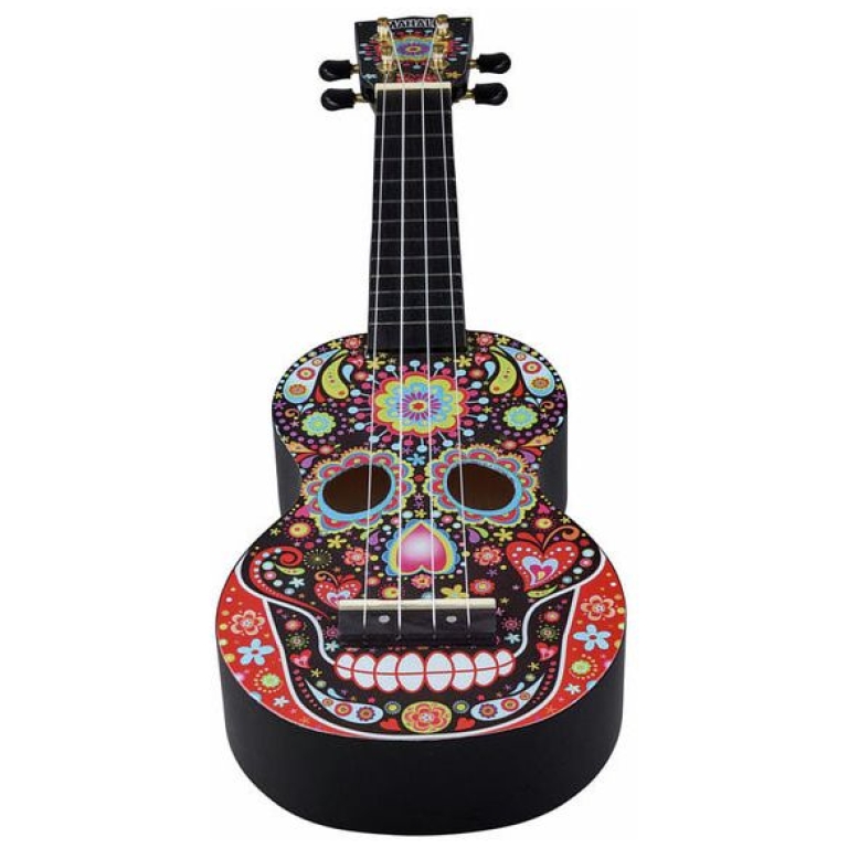 mahalo skull ukulele day of the dead