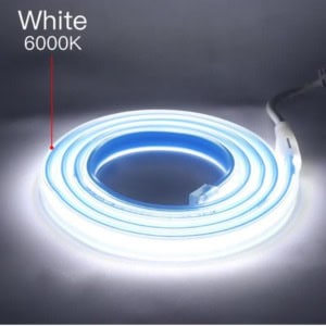 banda led cob 220v alb rece, 120w 12000lm, 6500k, 10m, alimentator inclus