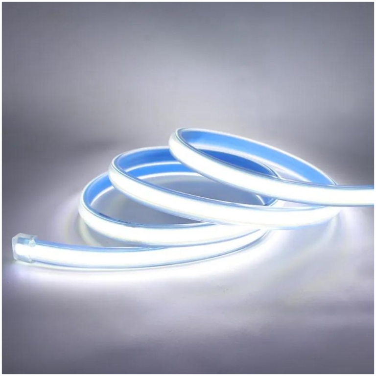 banda led cob 220v alb rece, 120w 12000lm, 6500k, 10m, alimentator inclus