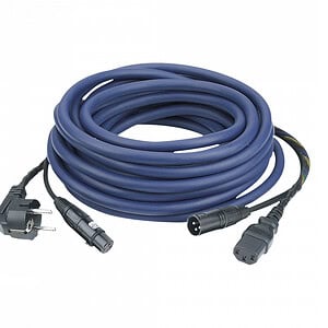 Cablu alimentare 15m cu XLR DAP Audio FP0815 - Schuko IEC albastru