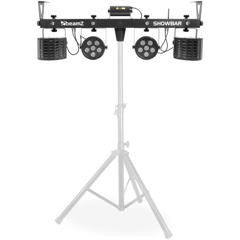 set lumini beamz showbar 2x par, 2x butterfly, laser, dmx, r/g