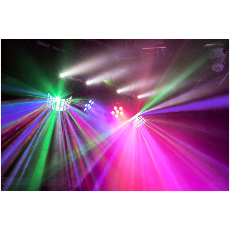 set lumini beamz showbar 2x par, 2x butterfly, laser, dmx, r/g