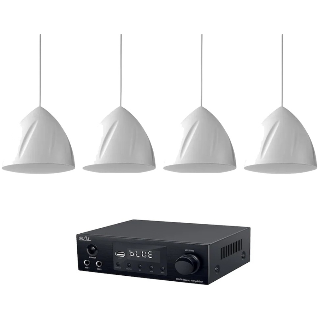 sistem ambiental pendant 4x power dynamics pds40w, bluetooth, usb, fm, 100w