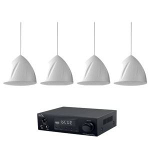 sistem ambiental pendant 4x power dynamics pds40w, bluetooth, usb, fm, 100w