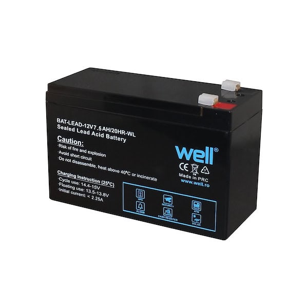 Acumulator 12V 7.5 Ah plumb acid, AGM, WELL