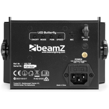 butterfly led cu stroboscop beamz