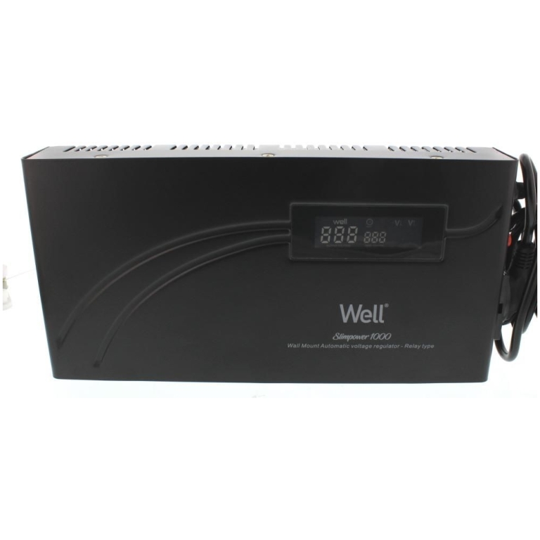 stabilizator tensiune 1000va/600w cu releu well avr rel slimpower1000 wl