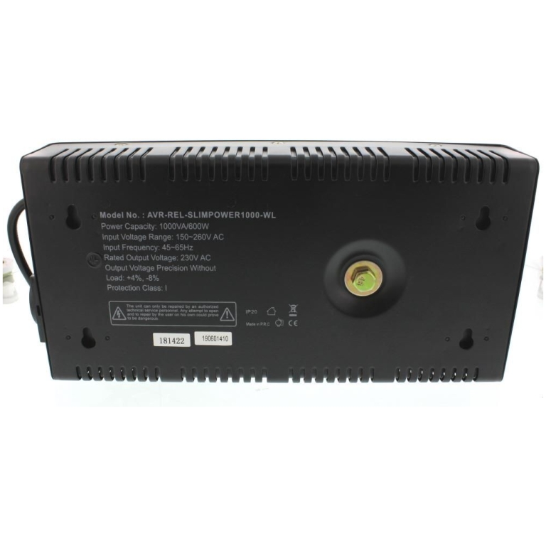 stabilizator tensiune 1000va/600w cu releu well avr rel slimpower1000 wl