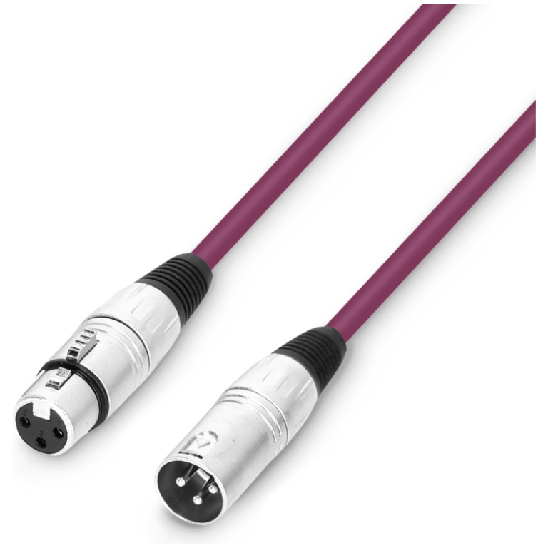 cablu xlr colorat 0.5m adam hall cables 3 star mmf 0050 pur