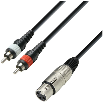 cablu xlr la 2 rca tata 6m adam hall cables 3 star yfcc 0600