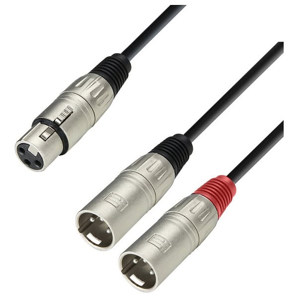 Cablu Y XLR mama la 2 XLR tata Adam Hall Cables 3 STAR YFMM 0300