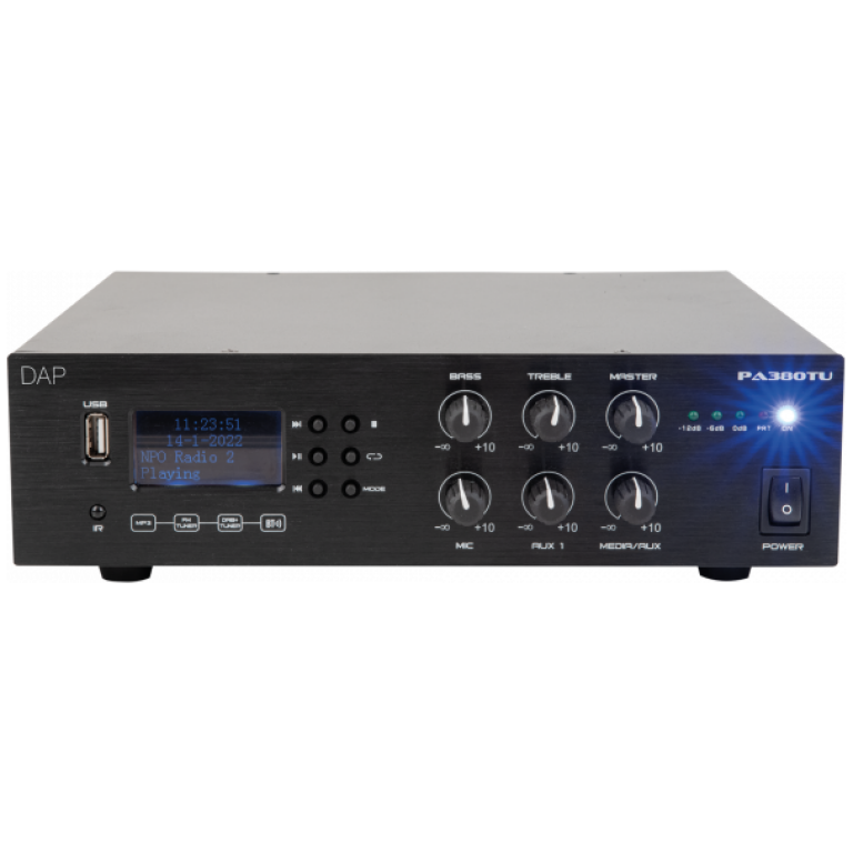 dap pa380tu, amplificator 100v 80w, fm, bluetooth, usb