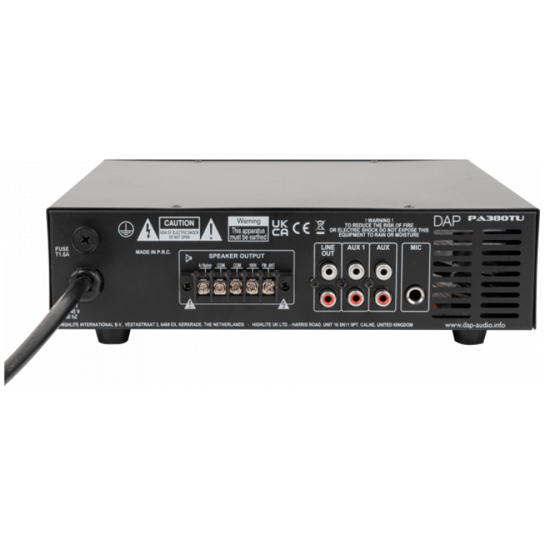 dap pa380tu, amplificator 100v 80w, fm, bluetooth, usb