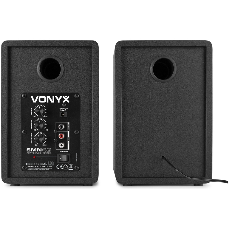 monitoare studio active vonyx smn40b, 50w rms
