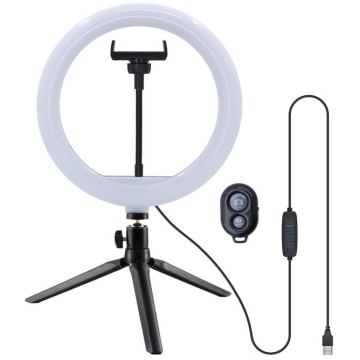 selfie ring light telefon cu trepied, well 10″