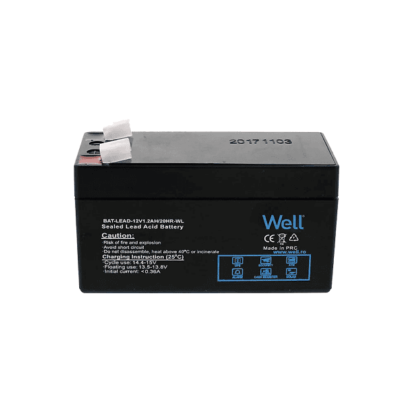 Acumulator 12V 1.2AH WELL, plumb acid, terminal T1