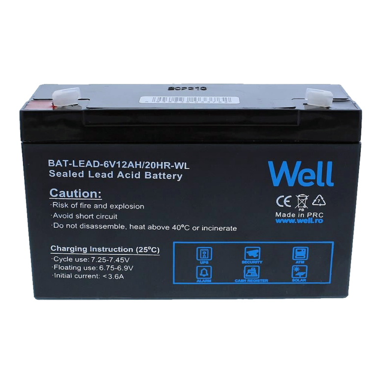 Acumulator plumb acid 6V 12AH WELL, terminal T1