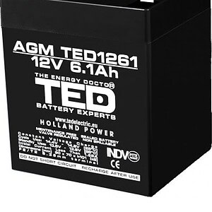 Acumulator 12V 6.1Ah VRLA, Plumb-Acid, terminale F2, T2