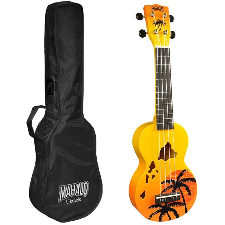 Mahalo Hawaii Orange Ukulele_01
