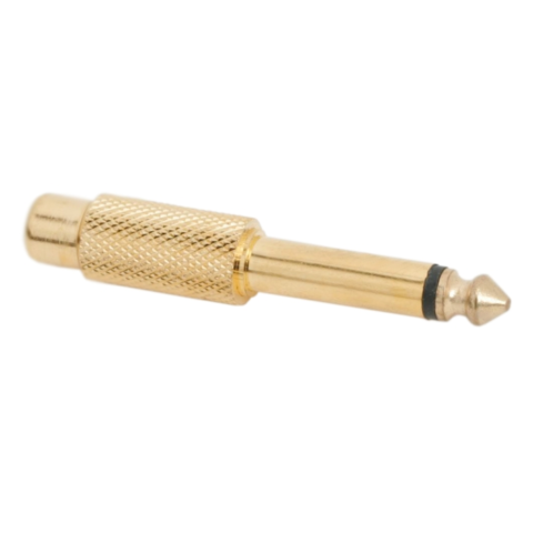 adaptor rca jack 6.3mm mono gold
